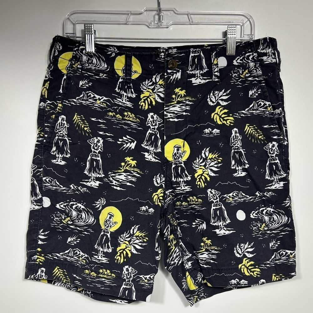 American Eagle Outfitters Blue Hawaiian Print Shorts Size 31 Next Level Flex